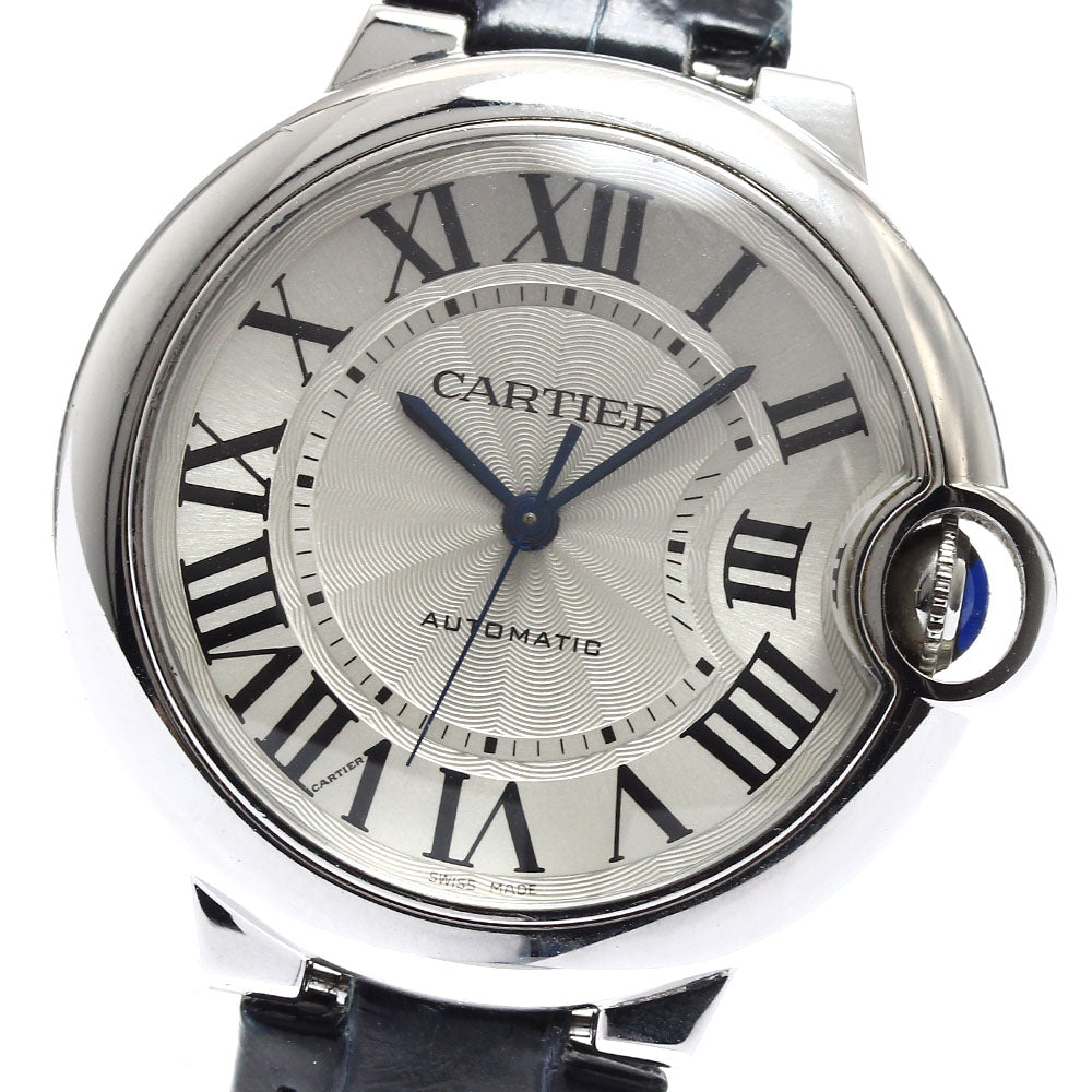 CARTIER Baron Blue 36mm W69017Z4 Silver Dial Automatic Boy's Watch_908735