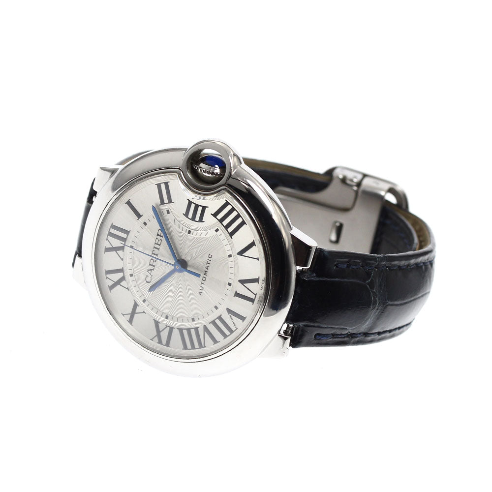 CARTIER Baron Blue 36mm W69017Z4 Silver Dial Automatic Boy's Watch_908735