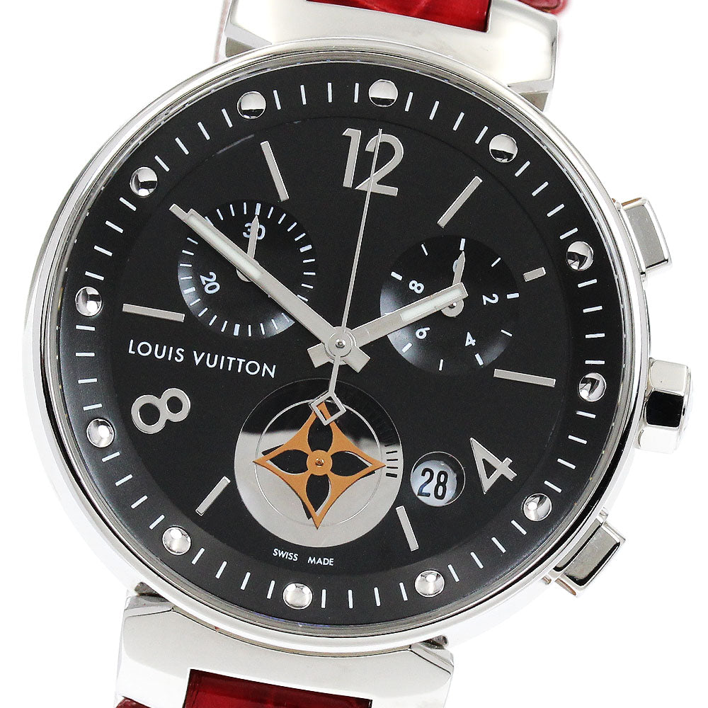 LOUIS VUITTON Tambour Moon Star Q8G01 Chronograph black Dial Quartz Boy's Watch_908768