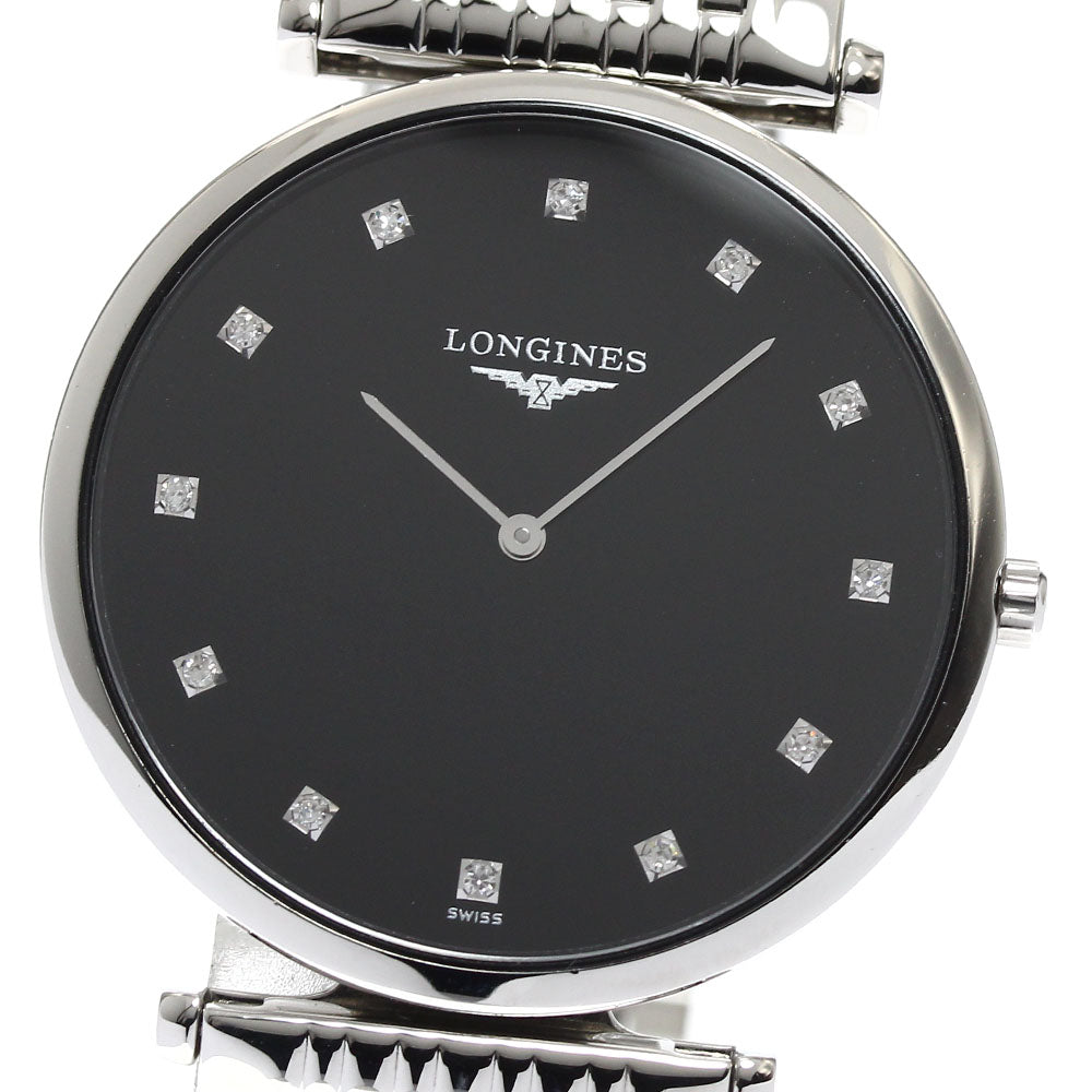 LONGINES Grand classic L4.709.4 12P diamond black Dial Quartz Men's Watch_908771