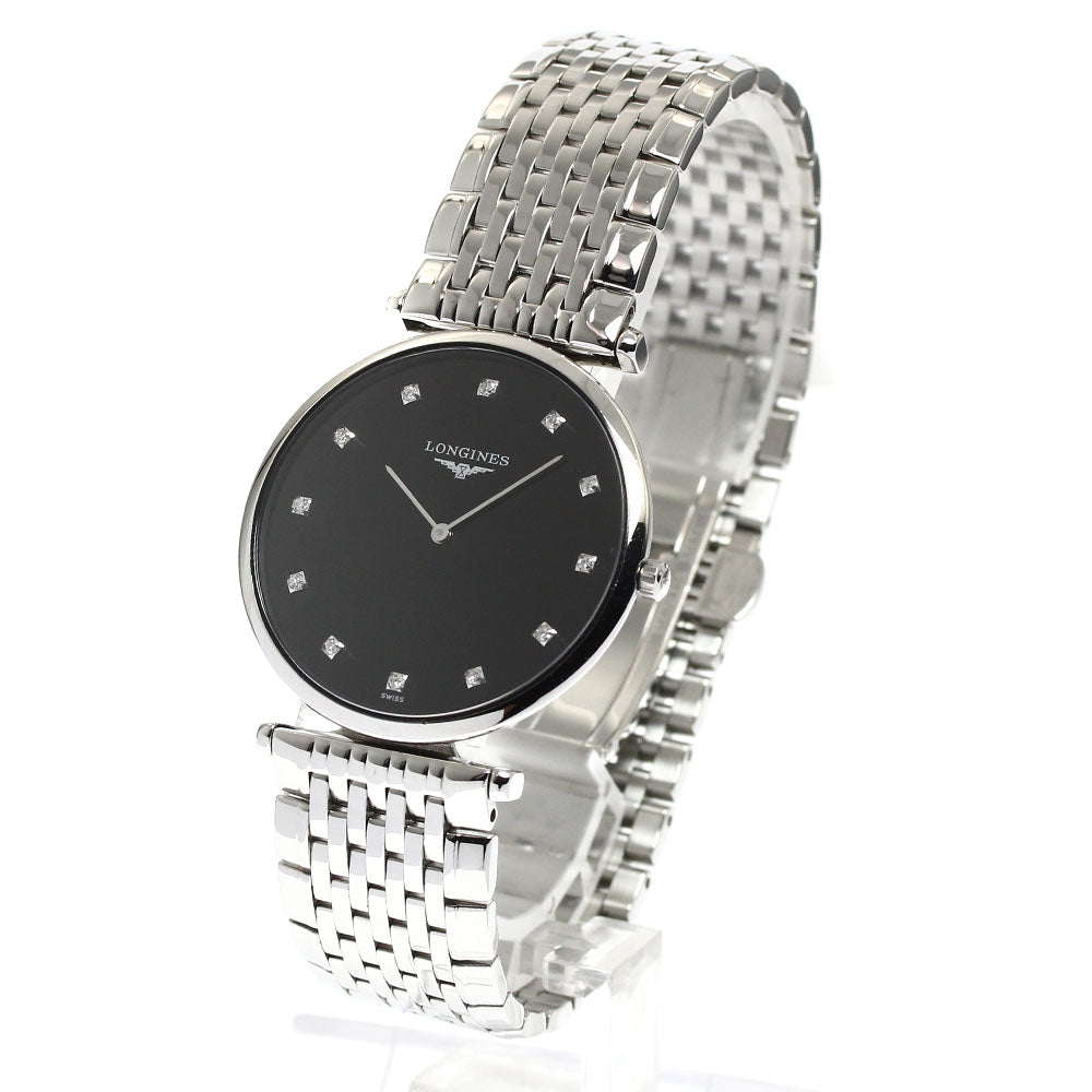 LONGINES Grand classic L4.709.4 12P diamond black Dial Quartz Men's Watch_908771