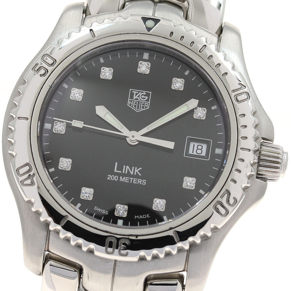 TAG HEUER Link WT111R 11P diamond black Dial Quartz Men's Watch_908814