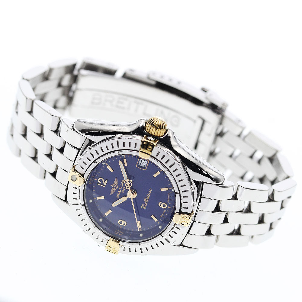 BREITLING Calistino B52045.1 Date Navy Dial Quartz Ladies Watch_908828
