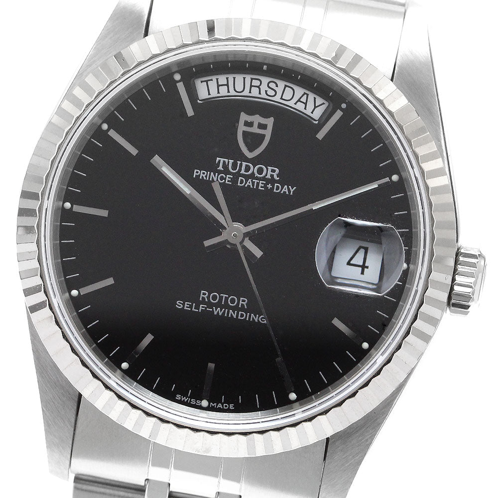TUDOR Prince Date Day 76214 WG bezel black Dial Automatic Men's Watch_908839