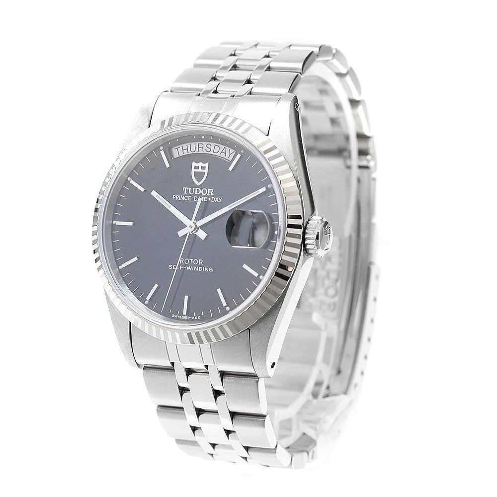 TUDOR Prince Date Day 76214 WG bezel black Dial Automatic Men's Watch_908839