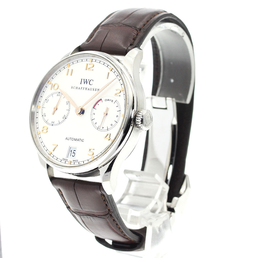 IWC SCHAFFHAUSEN Portugese IW500114 7 Days Date Silver Dial Automatic Men's Watch_908868