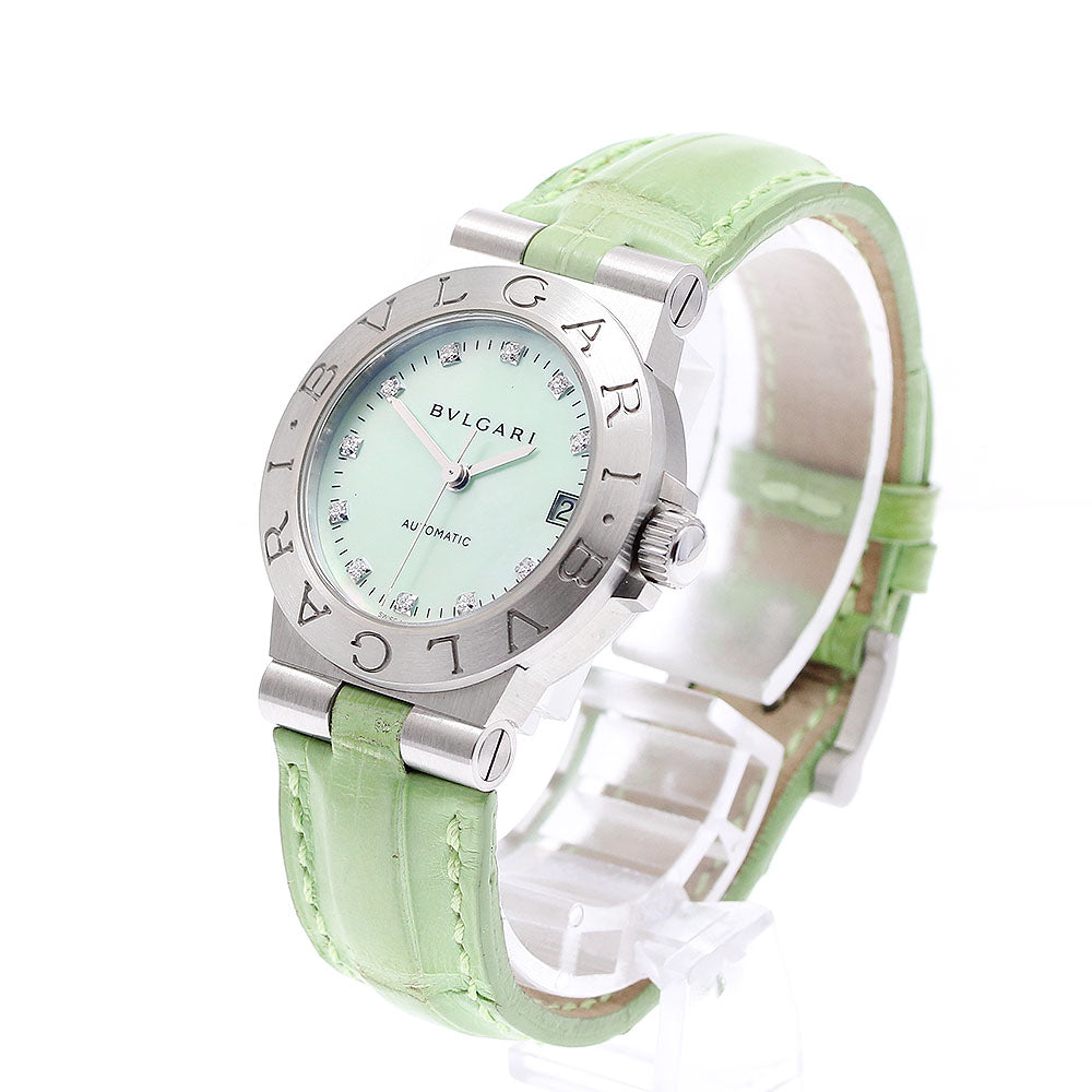 BVLGARI Diagono LCV29S 11P diamond Green shell Dial Automatic Ladies Watch_908906