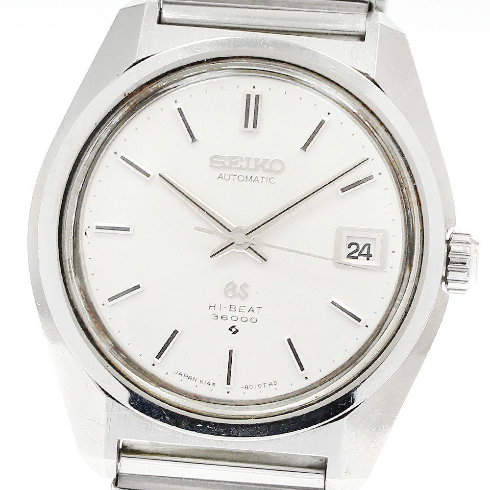 SEIKO Grand Seiko High Beat 6145-8000 Date Silver Dial Automatic Men's Watch_908907