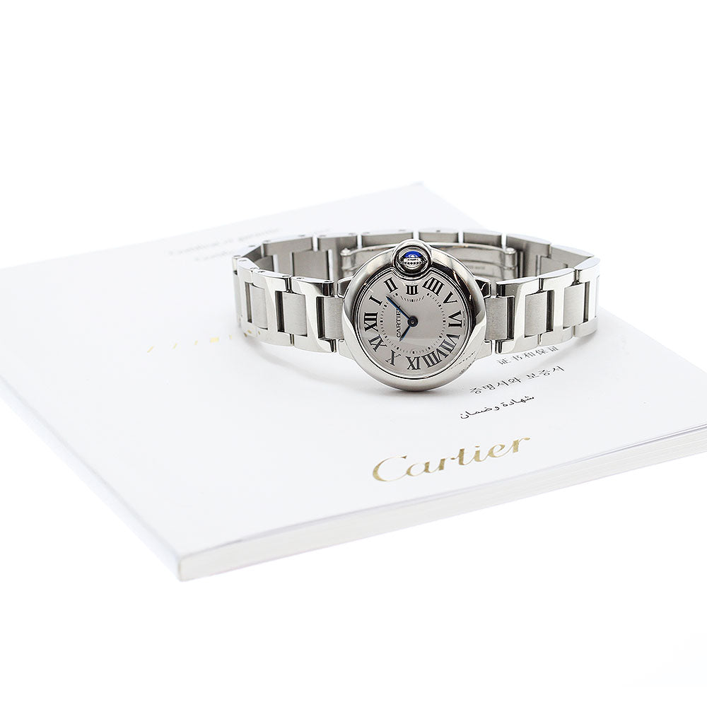 CARTIER Baron blue SM W69010Z4 Silver Dial Quartz Ladies Watch_909007
