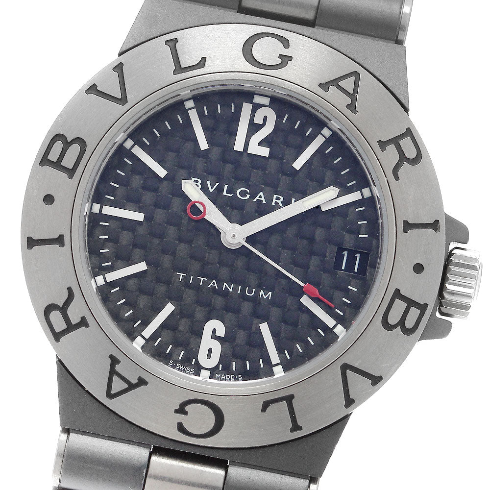 BVLGARI Diagono Titanium TI32TA Black Carbon Date Quartz Boy's Watch_909015
