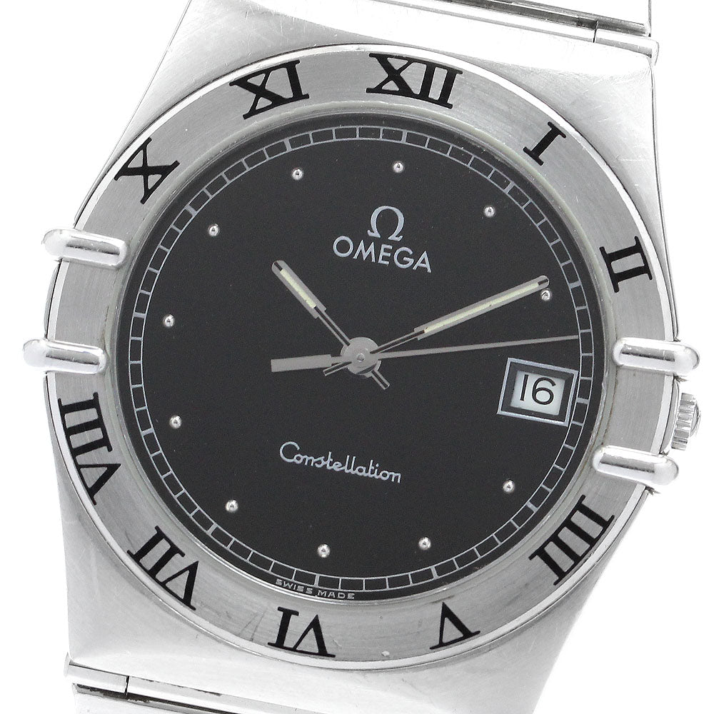 OMEGA Constellation date flat bezel black Dial Quartz Men's Watch_909027