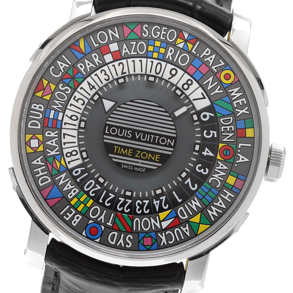 LOUIS VUITTON Escal time zone Q5D20 World time gray Dial Automatic Men's Watch_909058