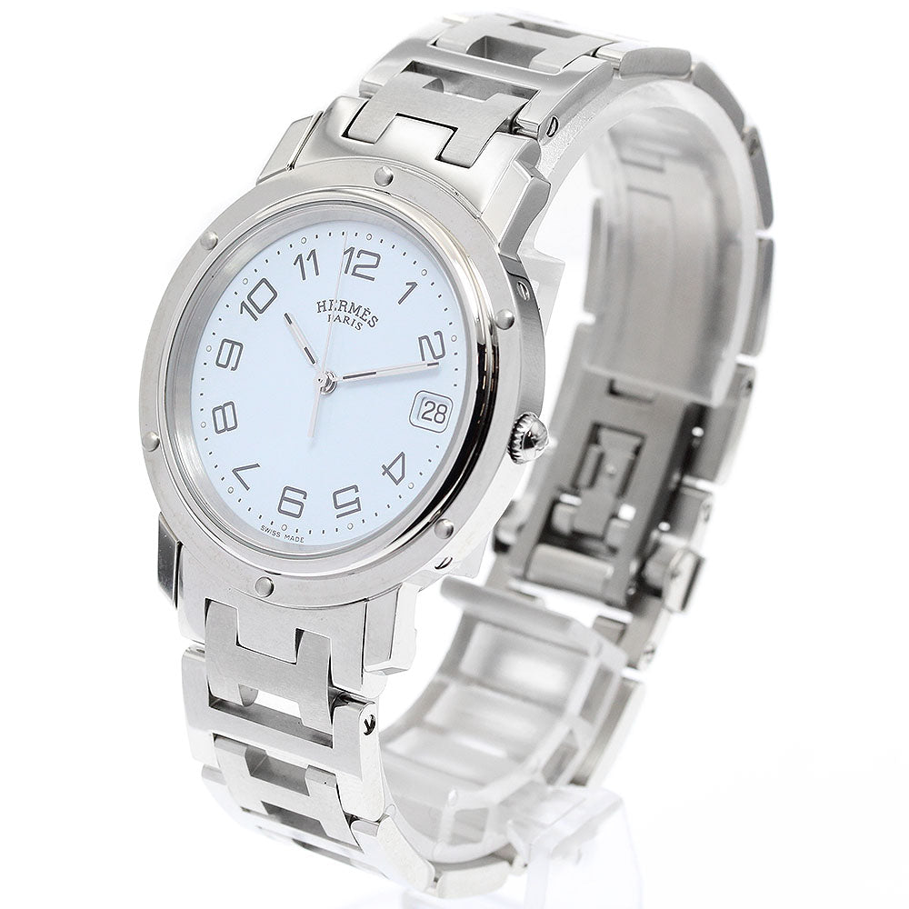 HERMES Clipper CL6.710 Date white Dial Quartz Men's Watch_909089