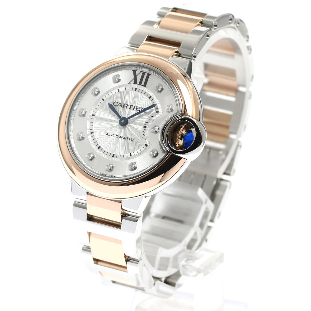 CARTIER Baron blue W3BB0021 SS/PG 11P diamond Silver Dial AT Ladies_909097