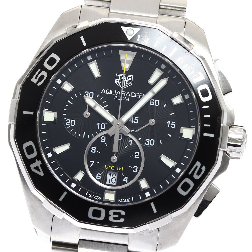 TAG HEUER Aqua racer CAY111A Chronograph Black Dial Quartz Men's Watch_909126