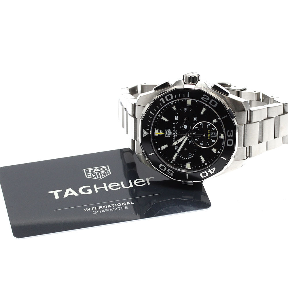 TAG HEUER Aqua racer CAY111A Chronograph Black Dial Quartz Men's Watch_909126