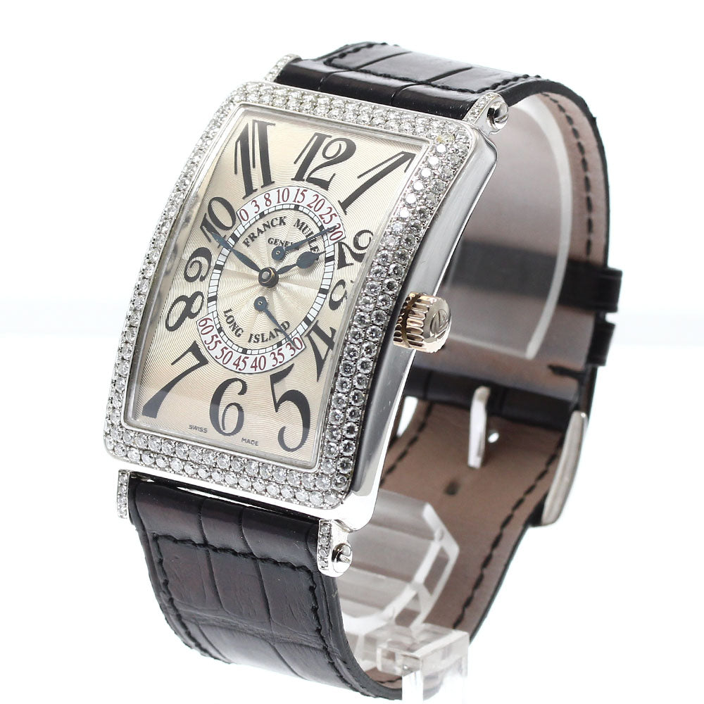 FRANCK MULLER Long Island B Retrograde Second Diamond 1100DSR K18WG diamond bezel Silver Dial Automatic Men's Watch_909146