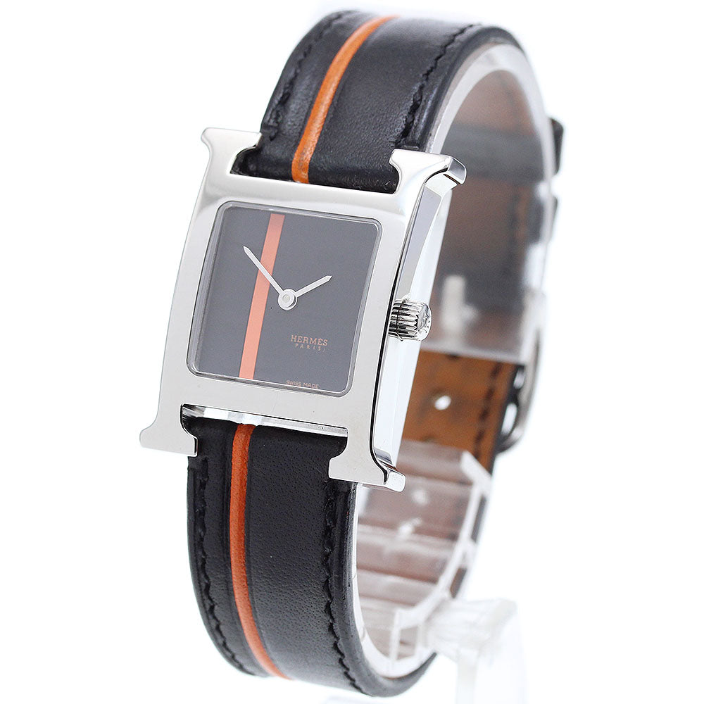 HERMES H watch HH1.210 Orange line black Dial Quartz Ladies Watch_909148