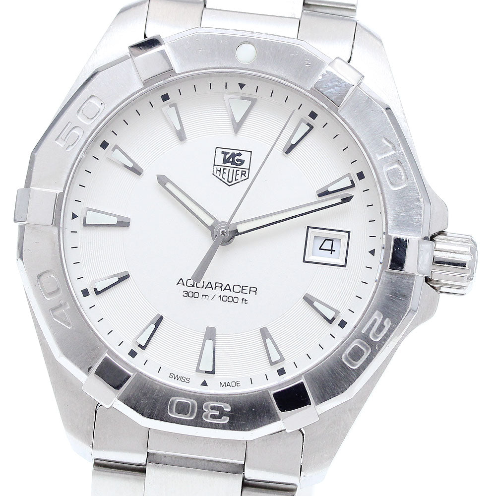 TAG HEUER Aqua racer WAY1111 Date Silver Dial Quartz Men's Watch_909166