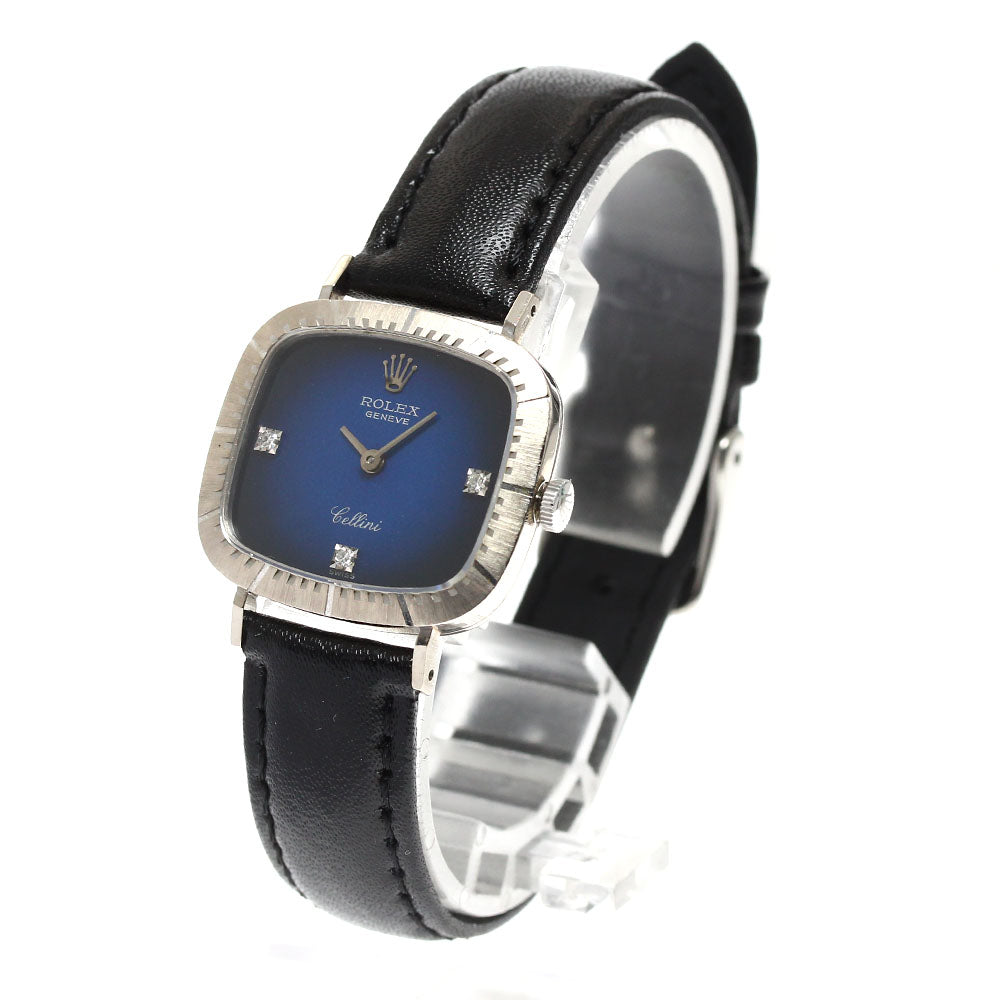 ROLEX Cellini 4082 K18WG 3P Diamond Cal.1601 Hand Winding Ladies Watch_909513