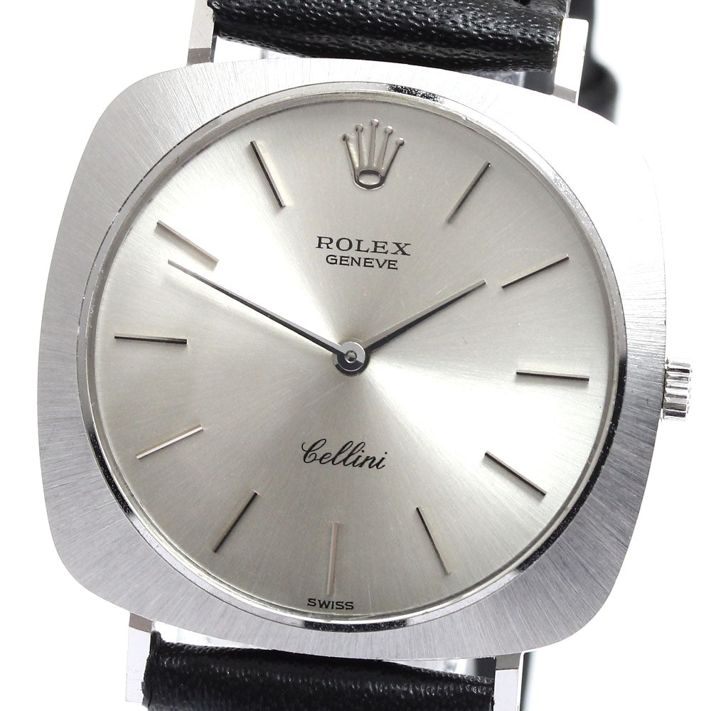 ROLEX Cellini 3735 K18WG Cal.1600 Silver Dial Hand Winding Men's Watch_909516