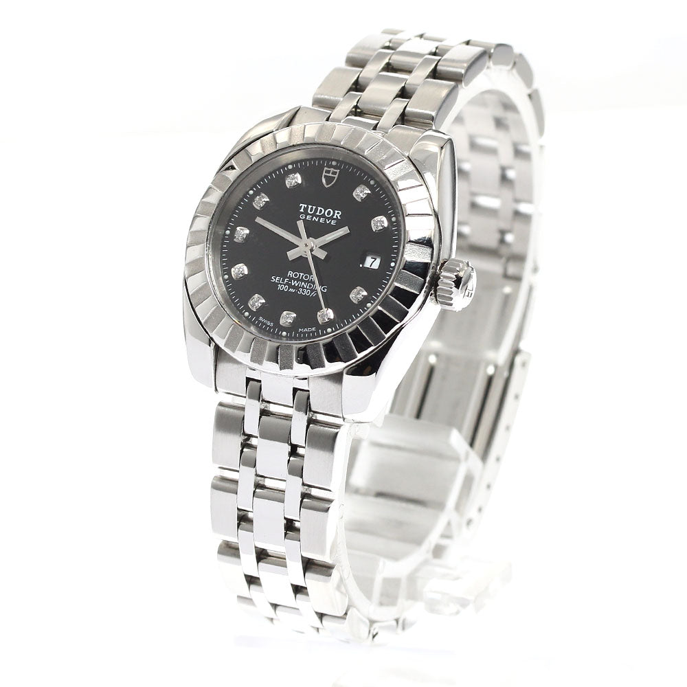 TUDOR Classic Date 22010 10P diamond black Dial Automatic Ladies Watch_909543