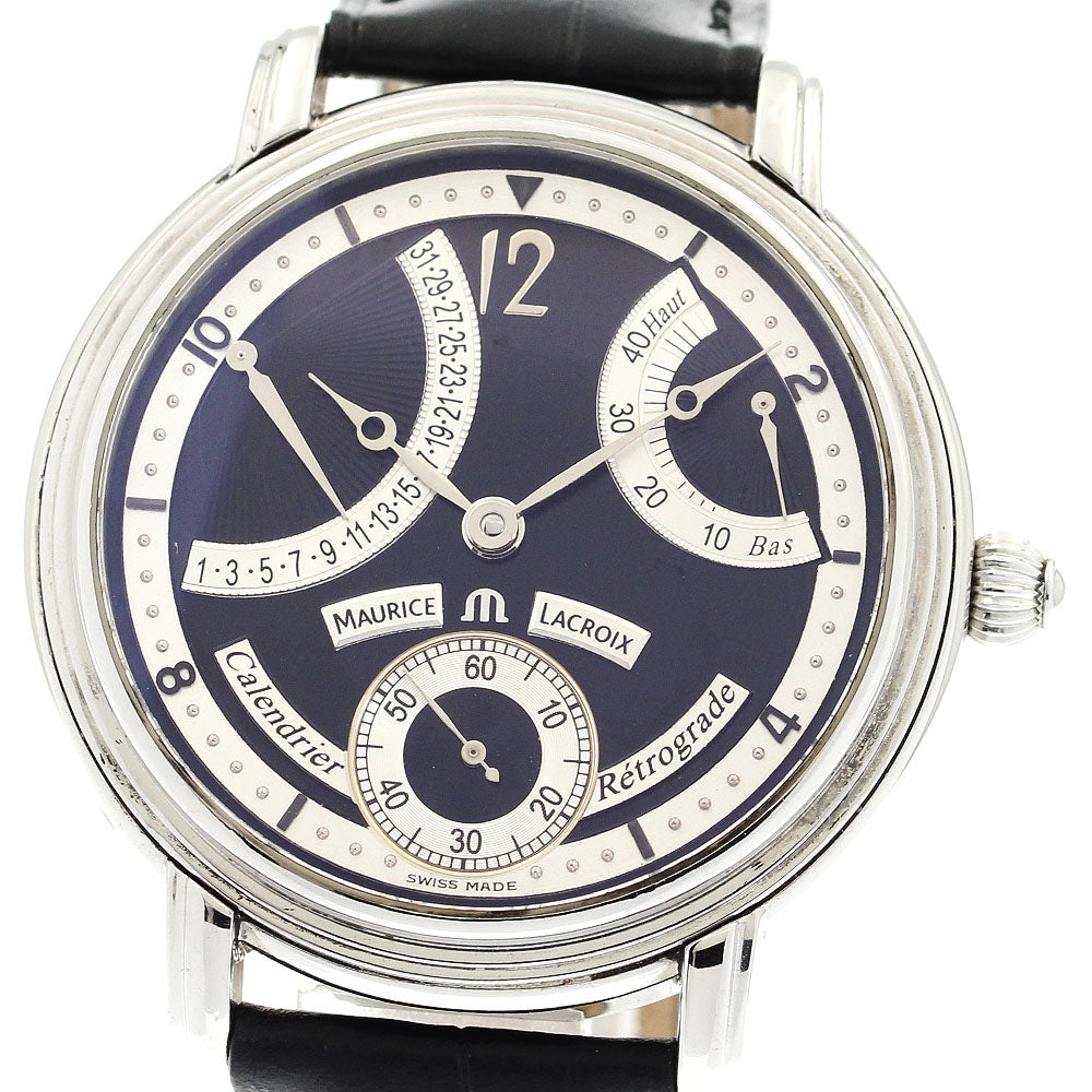 MAURICE LACROIX Masterpiece Calandrie Retrograde MP7068 black Dial Hand Winding Men's Watch_909560