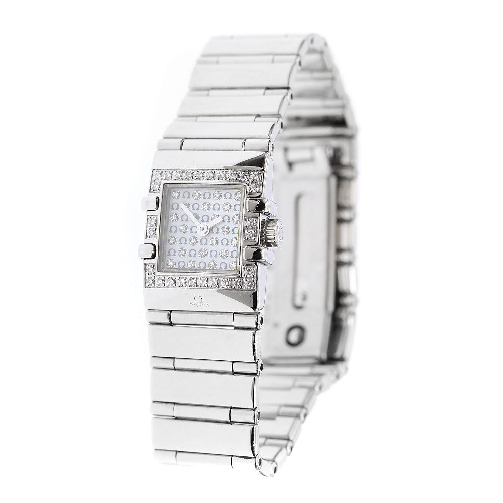 OMEGA Constellation Quadra Mini 1539.77 Diamond Bezel White shell Dial Quartz Ladies Watch_909561
