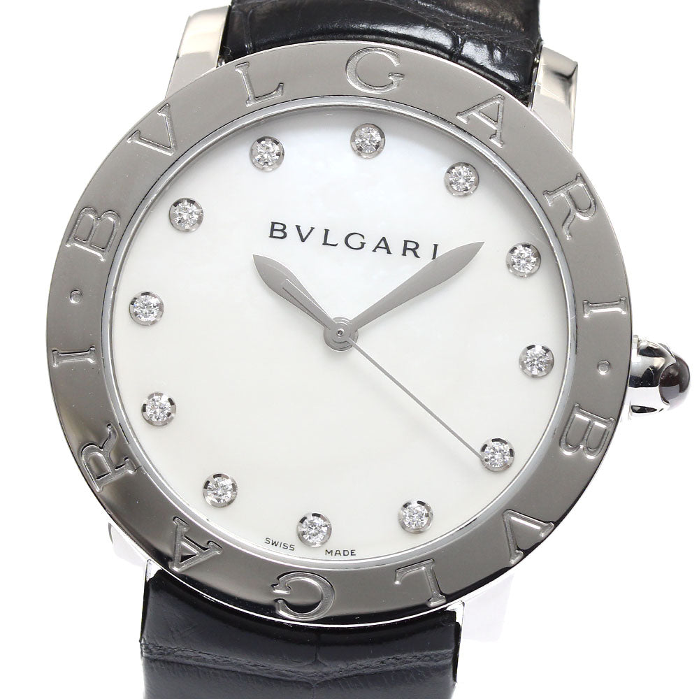 BVLGARI BVLGARIBVLGARI BBL37S 12P Diamond Shell Dial White shell Dial Quartz Boy's Watch_909574
