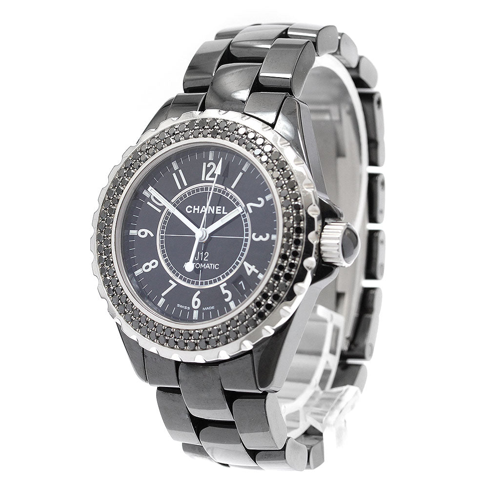 CHANEL J12 black ceramic H1417 date black diamond bezel Automatic Men's_909592