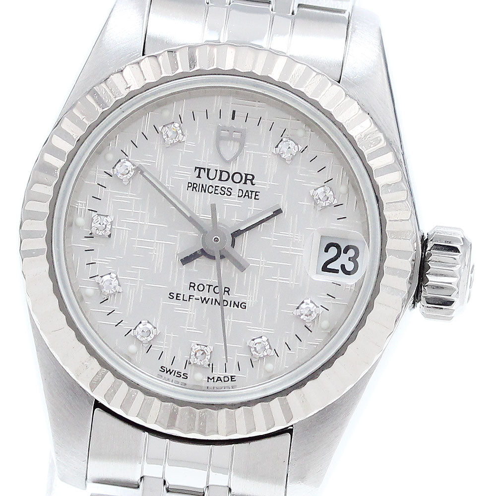 TUDOR Princess Date 92514 10P diamond Silver Dial Automatic Ladies_909603