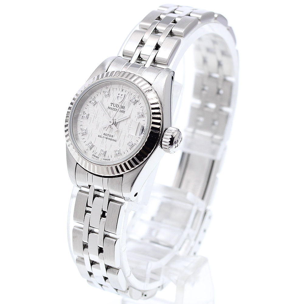 TUDOR Princess Date 92514 10P diamond Silver Dial Automatic Ladies_909603