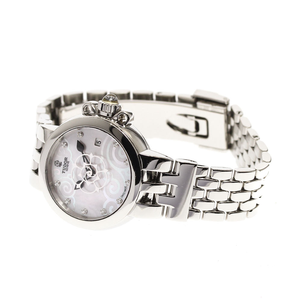 TUDOR Claire de Rose 35100 Date 10P diamond Pink shell Dial Automatic Ladies Watch_909609