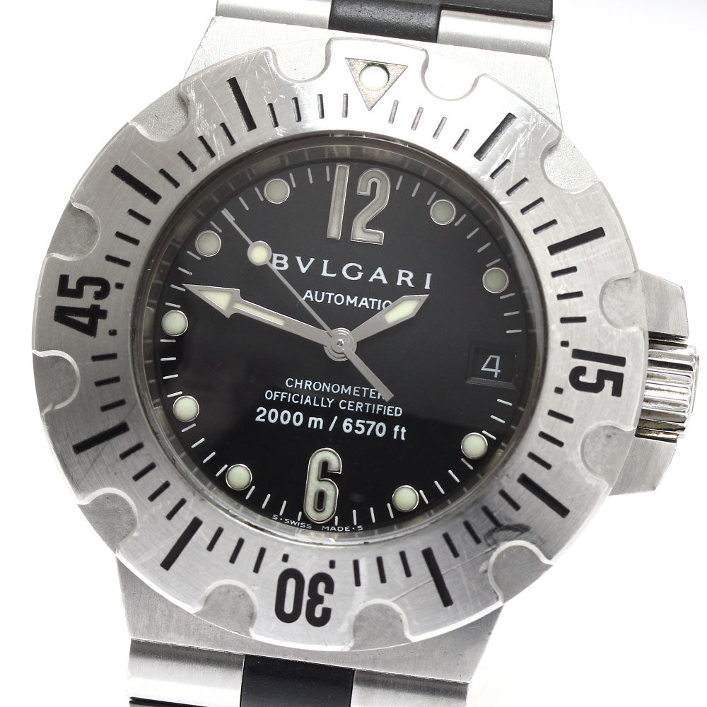 BVLGARI Diagono Scuba SD42S Date black Dial Automatic Men's Watch_909627