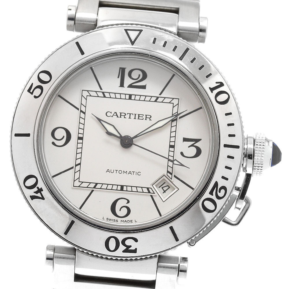 CARTIER Pasha Seatimer W31080M7 Date Silver Dial Automatic Men's Watch_909648