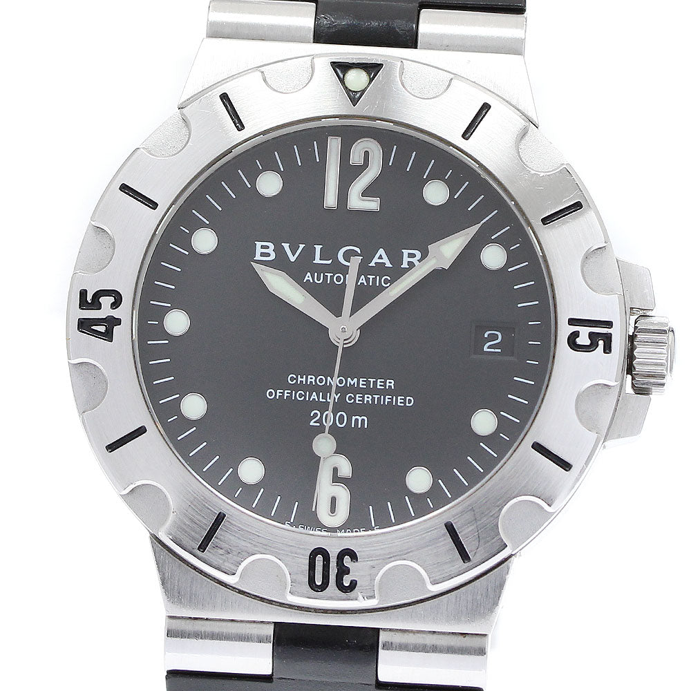 BVLGARI Diagono Scuba SD38S Date black Dial Automatic Men's Watch_909692