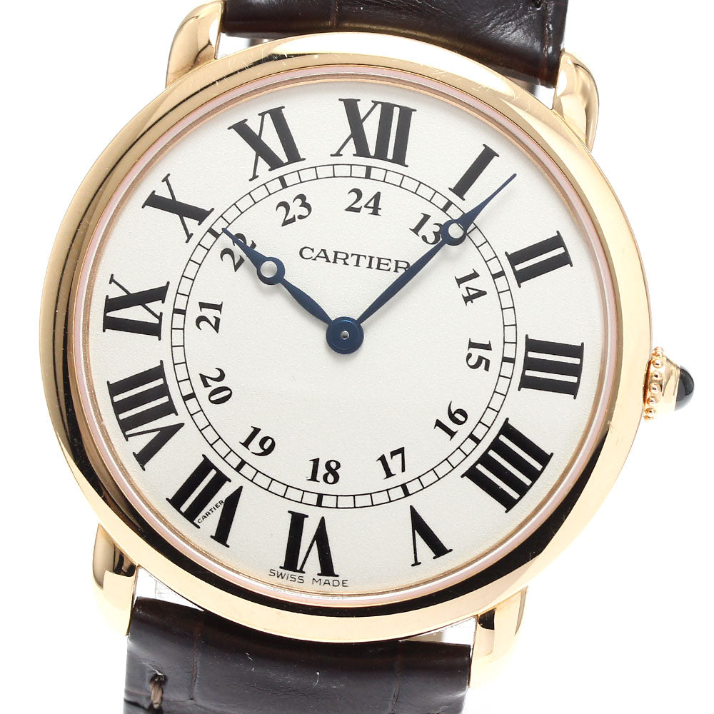 CARTIER Rondolui W6800251 18K Pink Gold beige Dial Hand Winding Men's Watch_909699