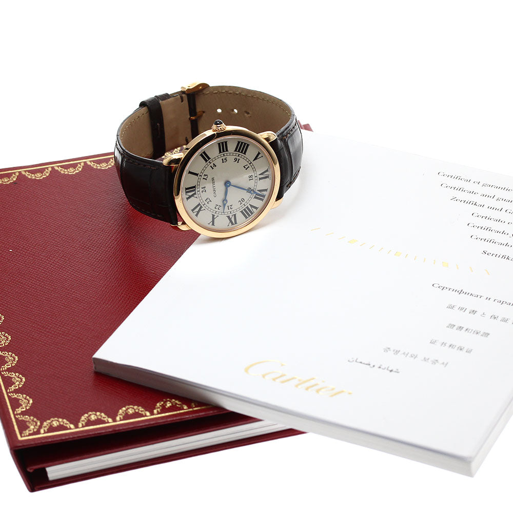 CARTIER Rondolui W6800251 18K Pink Gold beige Dial Hand Winding Men's Watch_909699