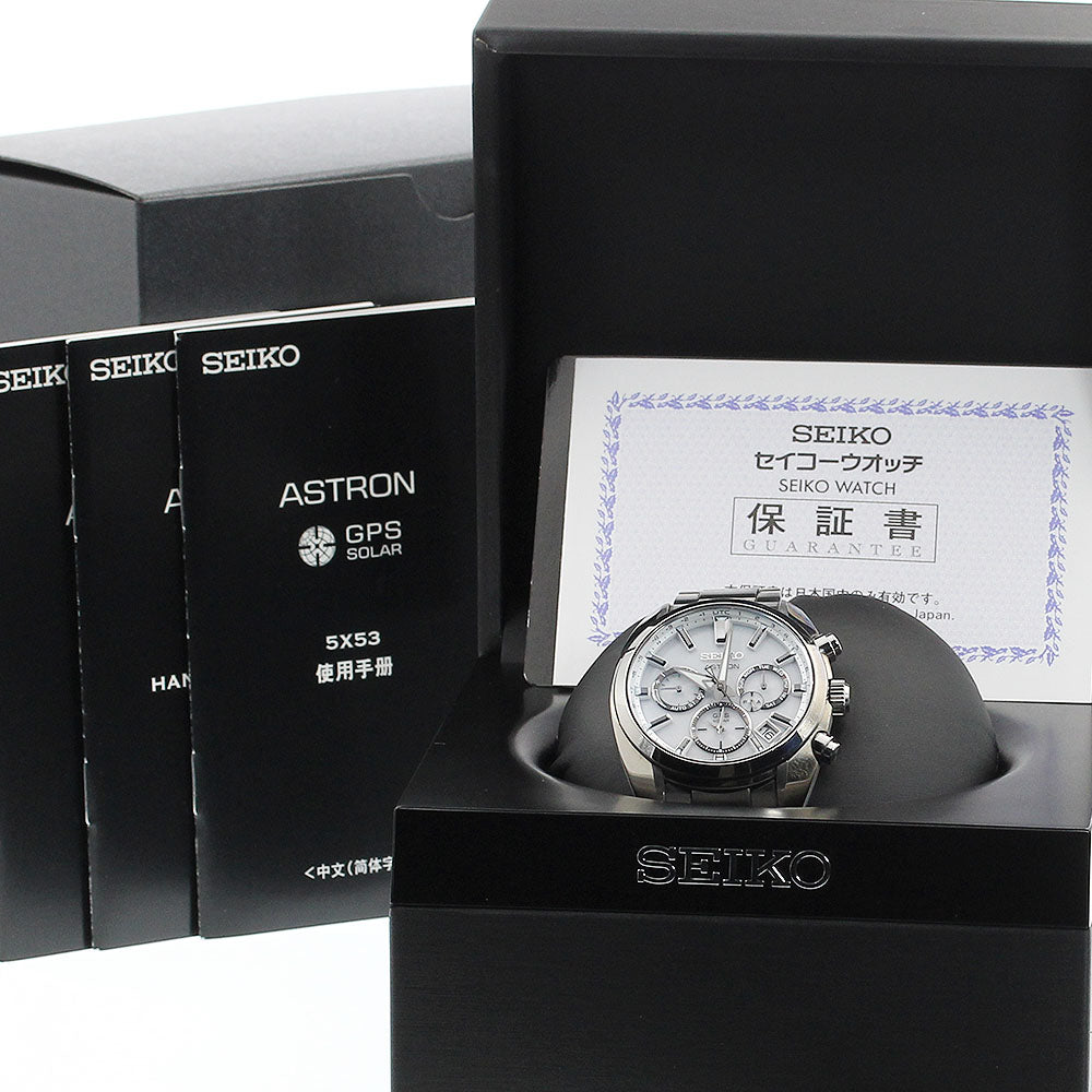 SEIKO Astron SBXC047/5X53-0AJ0 GPS white Dial Solar Powered Radio Men's_909765