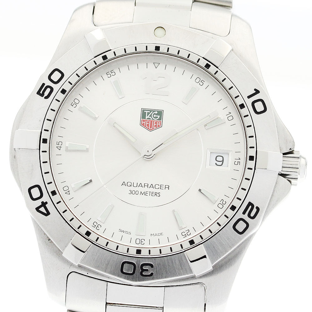 TAG HEUER Aqua racer WAF1112.BA0801 Date Silver Dial Quartz Men's Watch_909785