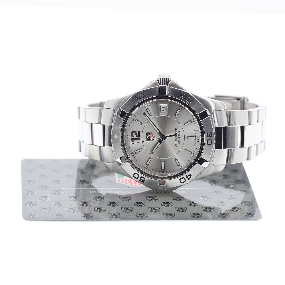 TAG HEUER Aqua racer WAF1112.BA0801 Date Silver Dial Quartz Men's Watch_909785