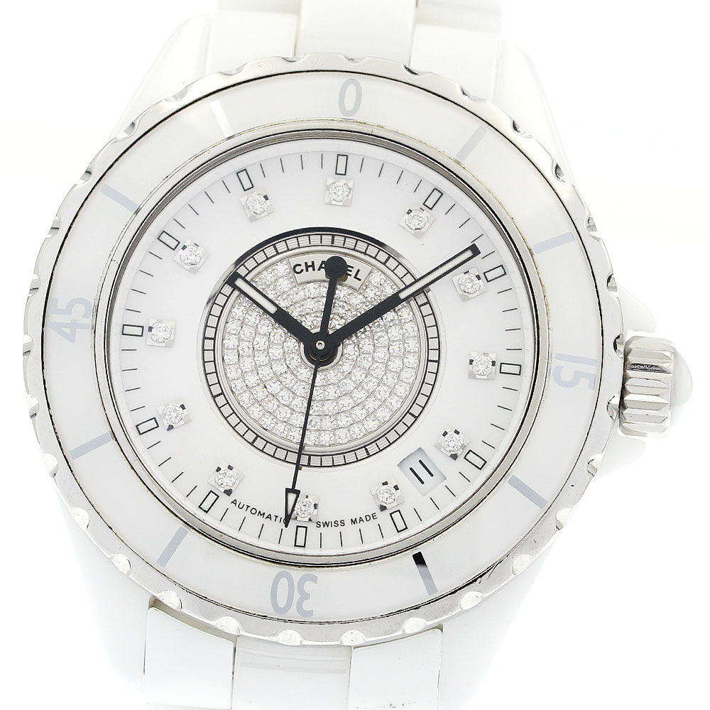 CHANEL J12 H1759 38mm White Ceramic Center Diamond Automatic Men's Watch_909862