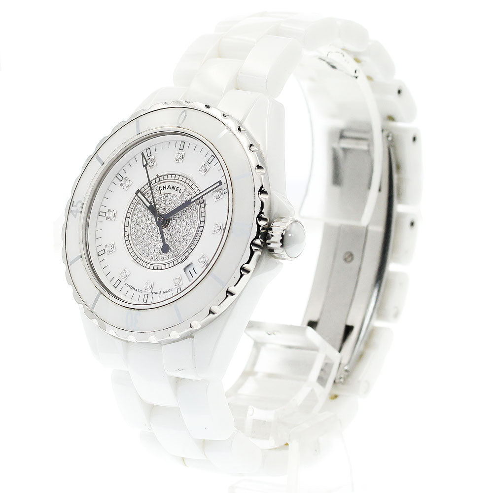 CHANEL J12 H1759 38mm White Ceramic Center Diamond Automatic Men's Watch_909862