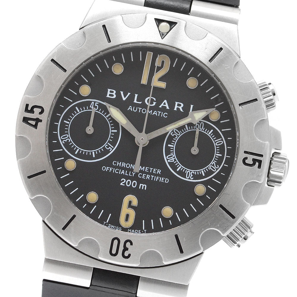 BVLGARI Diagono Scuba SCB38S Chronograph black Dial Automatic Men's Watch_909875