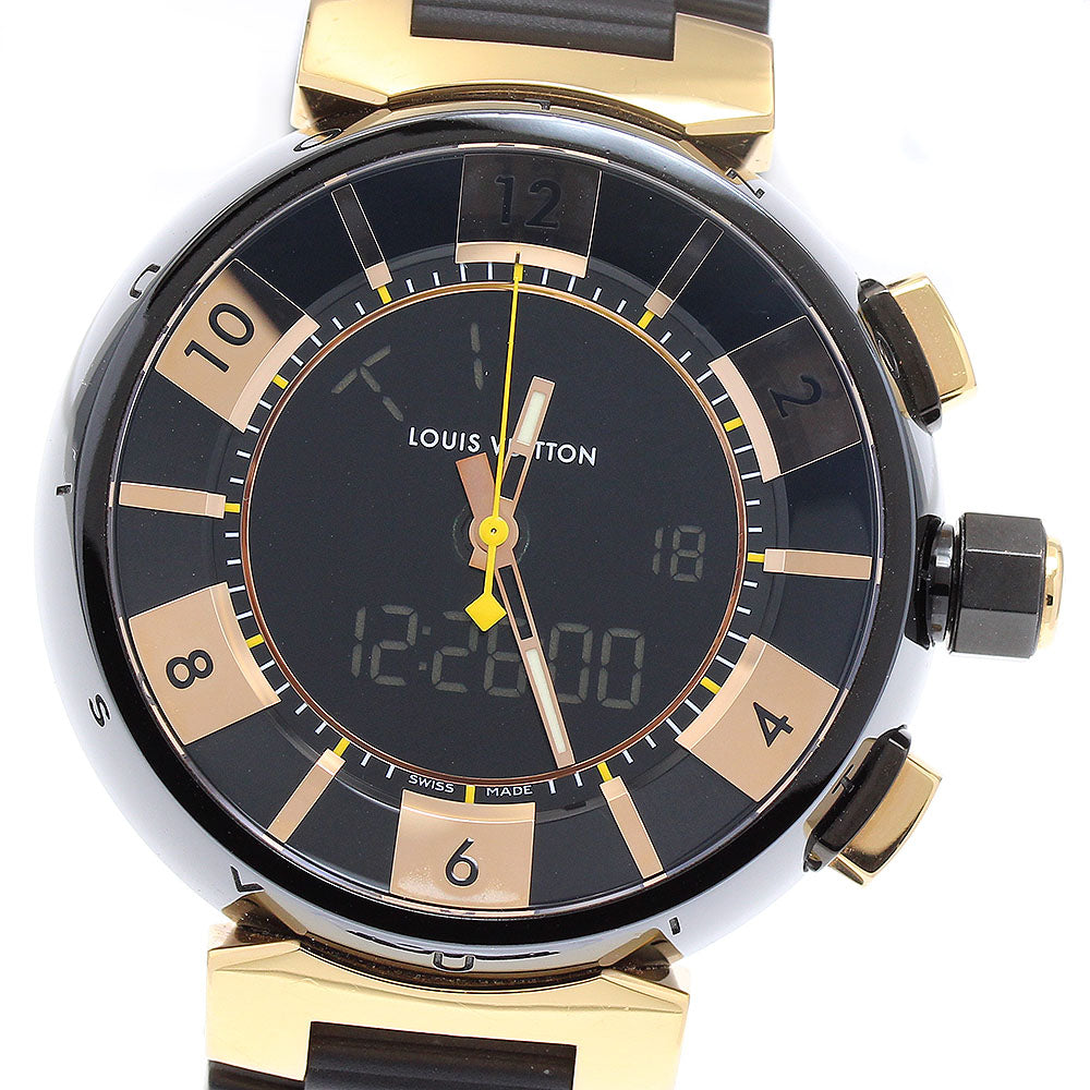 LOUIS VUITTON Tambour in Black Q118N black Dial Quartz Men's Watch_909876