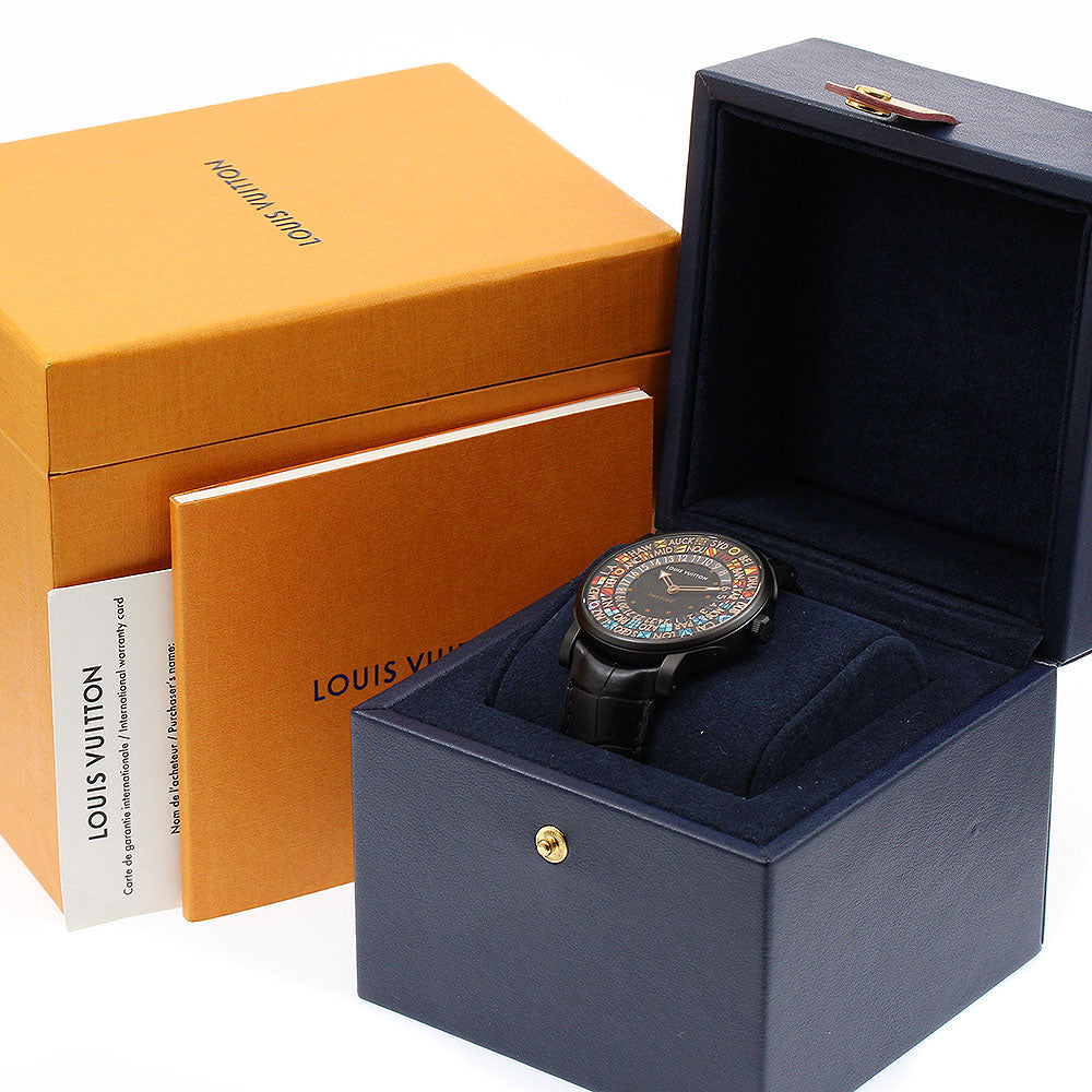 LOUIS VUITTON Escal time zone Q5D25 Ice & Fire Japan limited black Dial Automatic Men's Watch_909885