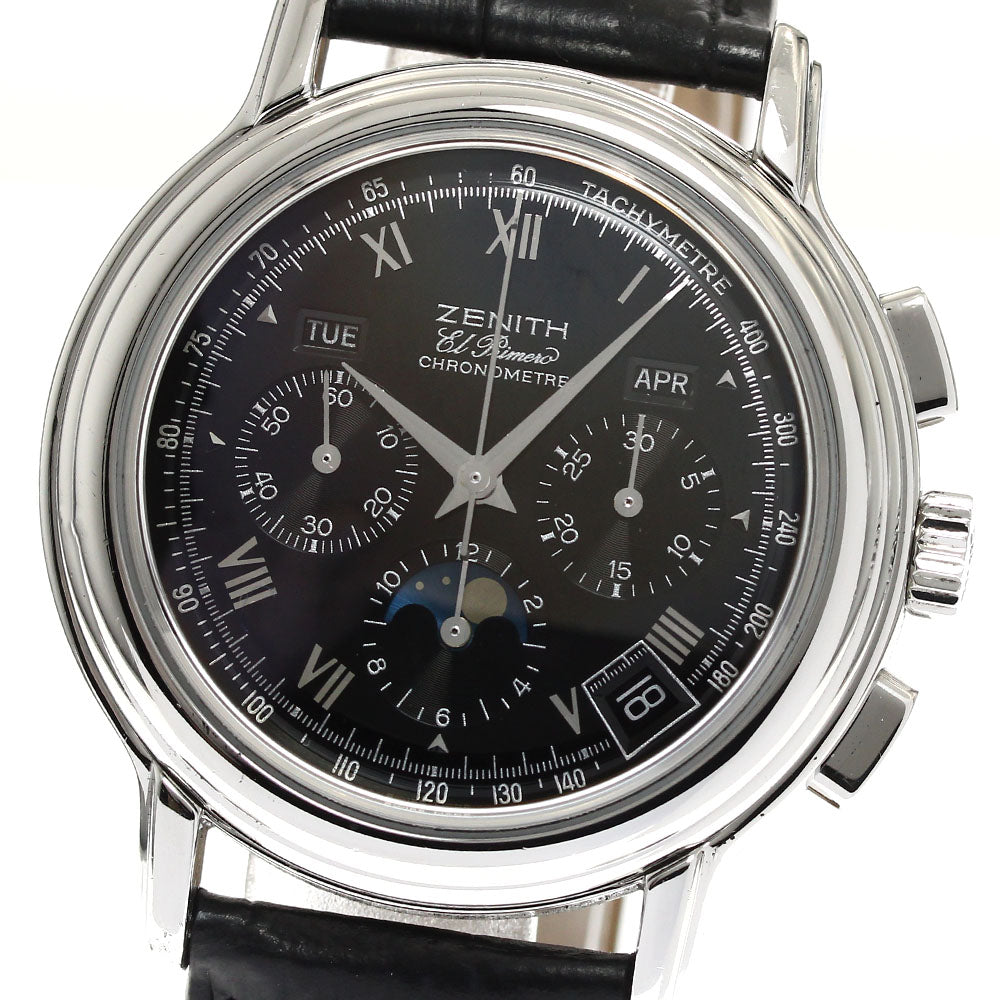 ZENITH Chronomaster 01.0240.410 Moon phase Triple calendar black Dial Automatic Men's Watch_909896