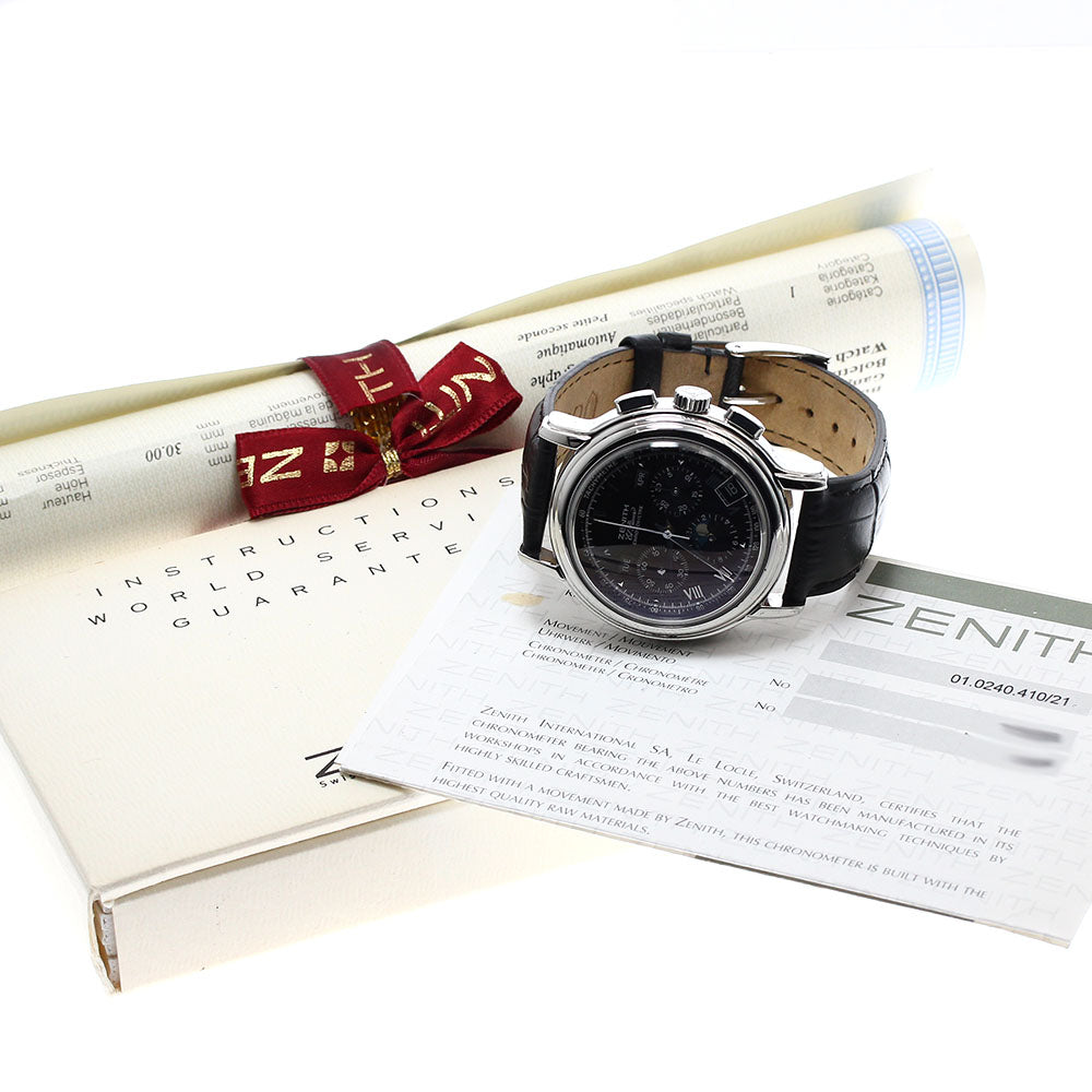 ZENITH Chronomaster 01.0240.410 Moon phase Triple calendar black Dial Automatic Men's Watch_909896
