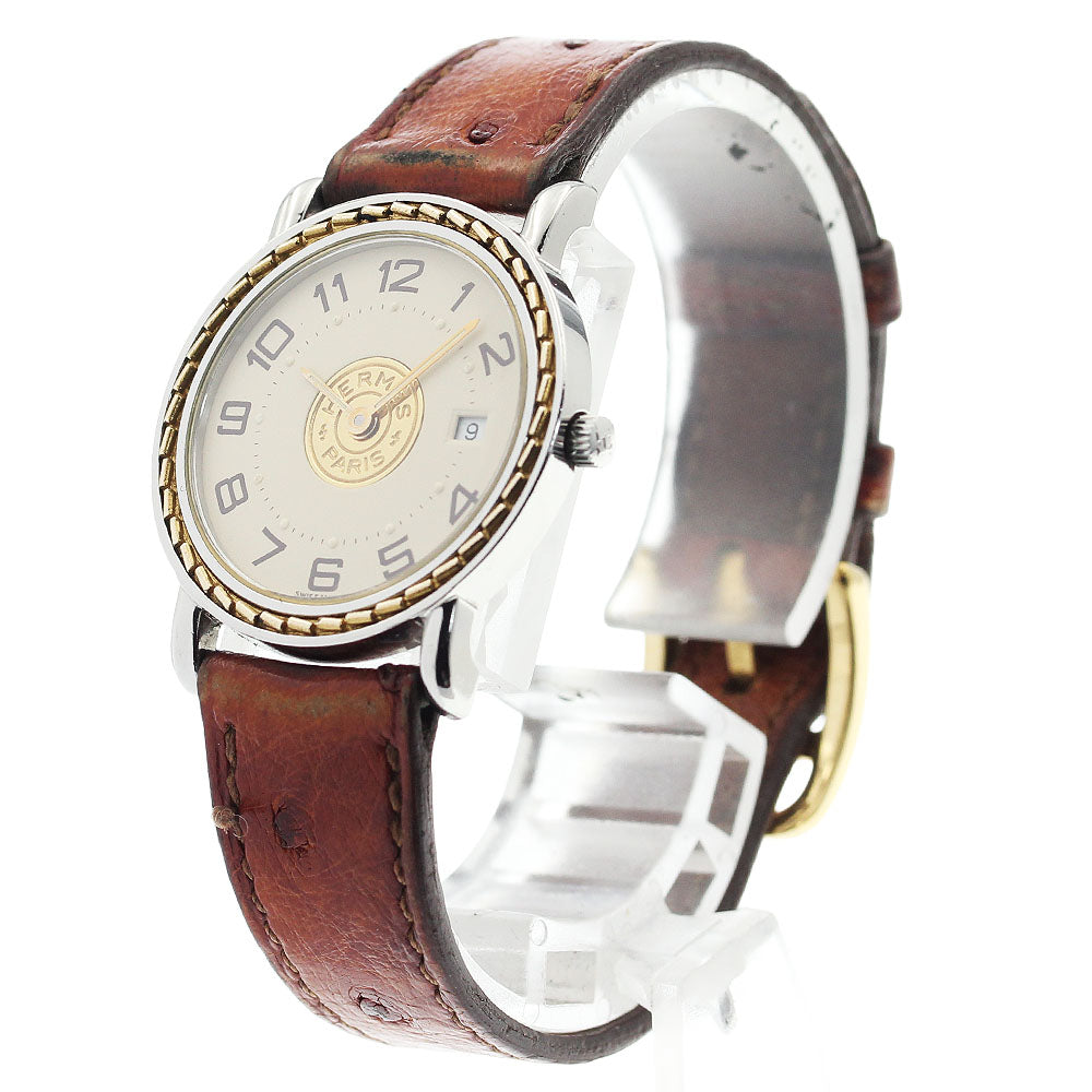 HERMES Serie Date Beige / gold Dial Quartz Ladies Watch_909930