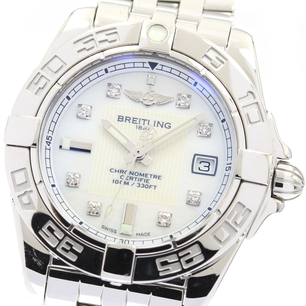 BREITLING Galactic 32 A71356 Date White shell Dial Quartz Ladies Watch_910026